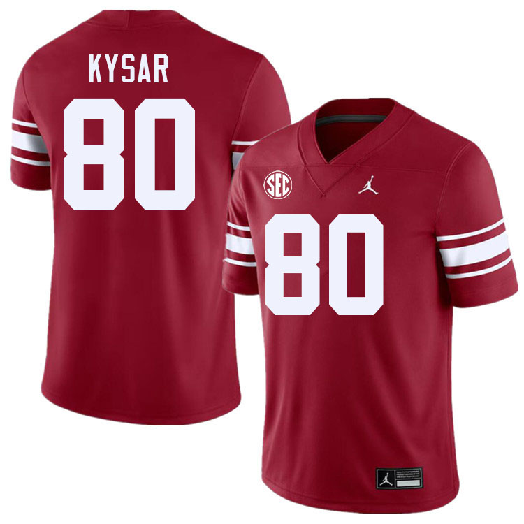 #80 Bergin Kysar Oklahoma Sooners 2024 SEC Conference College Football Jerseys-Throwback